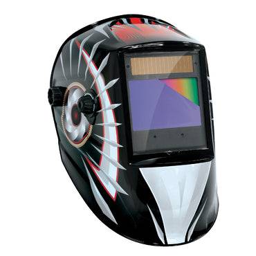 GYS LCD ZEUS 5-9 / 9-13 G INDIAN XL screen welding helmet 038332 with auto-darkening lens and tribal graphic design. Welding helmet for industrial welding safety.