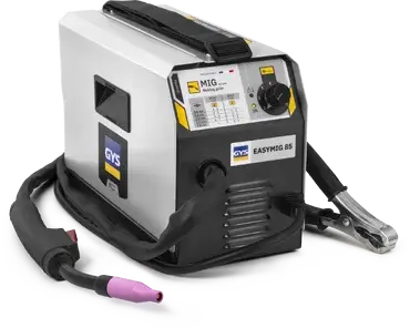 GYS EASYMIG 85 – GASLESS READY TO WELD PACK U65536 MIG welder with flux-cored wire setup, ideal for gasless welding in workshops or home use.