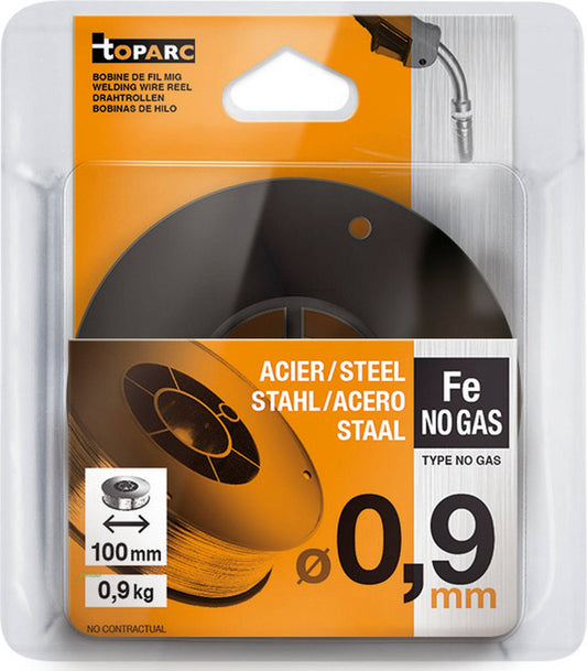 GYS Flux Cored Wire No Gas - 0.9mm 0.9Kg S100 E71T-GS  for welding carbon and manganese steels without gas. In plastic reel packaging