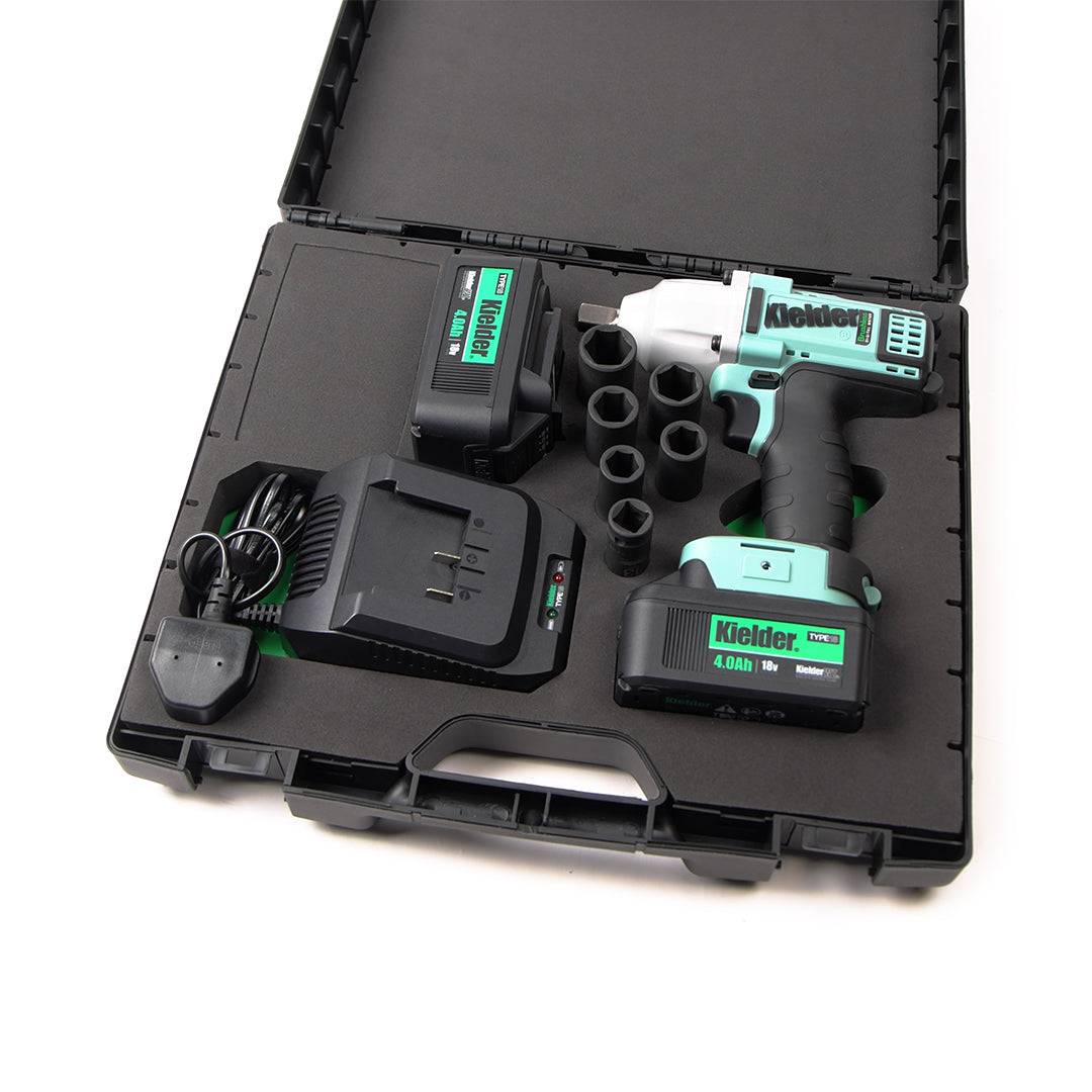 Kielder 18v Brushless Cordless 1/2" Impact Wrench Kit + 6pc Socket Set