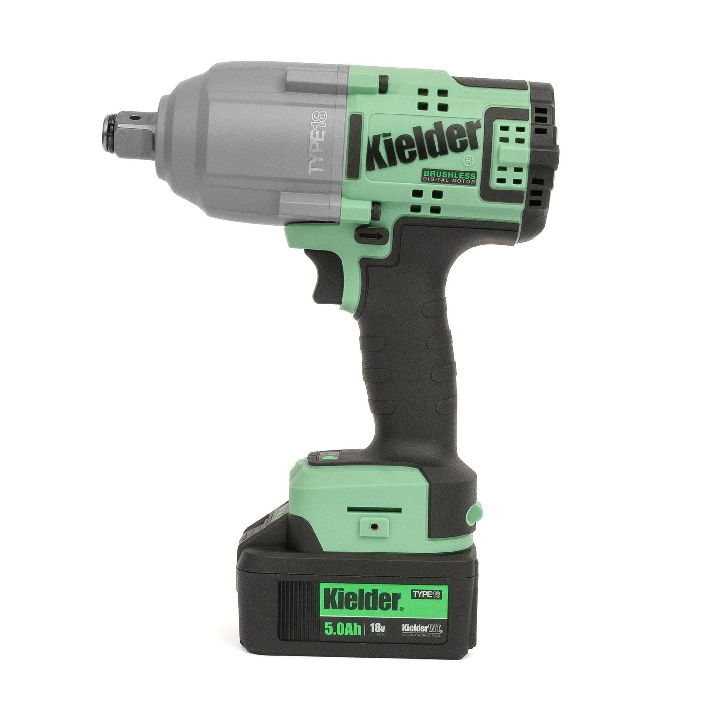 KIELDER 3/4" HIGH TORQUE IMPACT WRENCH (KIT) - KWT-085-32 with 18V 5.0Ah battery, designed for professional use with up to 1970Nm breakaway torque.