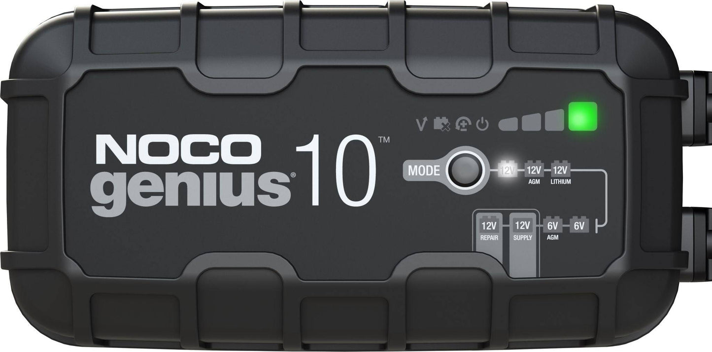 NOCO 6V & 12V 10 AMP BATTERY CHARGER, BATTERY MAINTAINER, AND BATTERY DESULFATOR