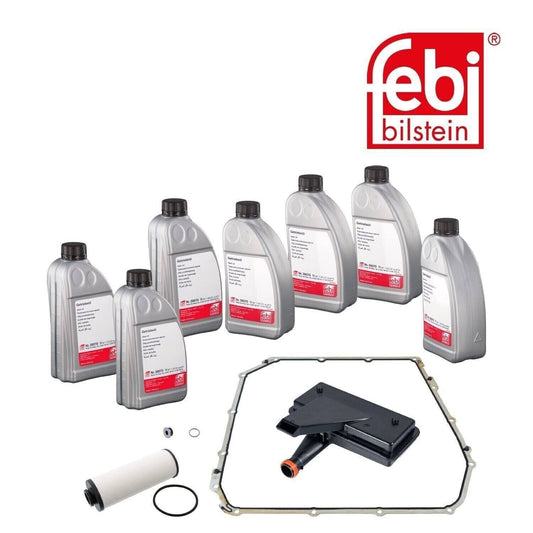 Febi Bilstein Auto Gearbox Transmission Oil Change service Kit 171783 for Audi A4 A5 A6 A7 with 7l of fluid, filter, gasket, and seals. Ideal for direct shift gearbox (DCTF-1) service.