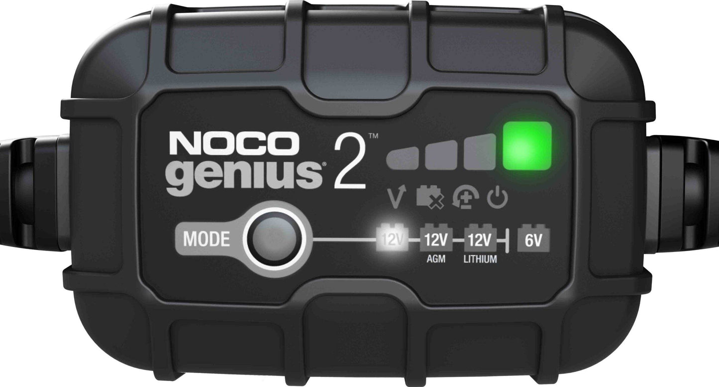 NOCO 6V & 12V 2 AMP BATTERY CHARGER, BATTERY MAINTAINER, AND BATTERY DESULFATOR