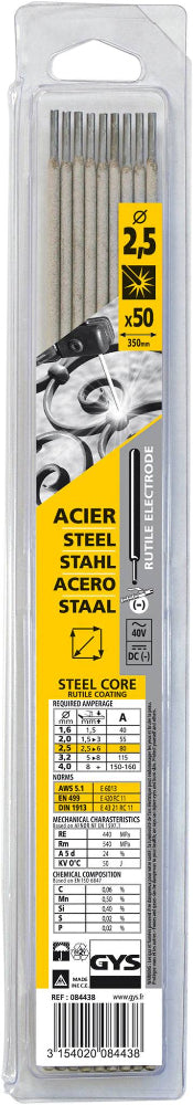 GYS RUTILE ELECTRODES - STEEL - BLISTER PACK 1.6-3.2