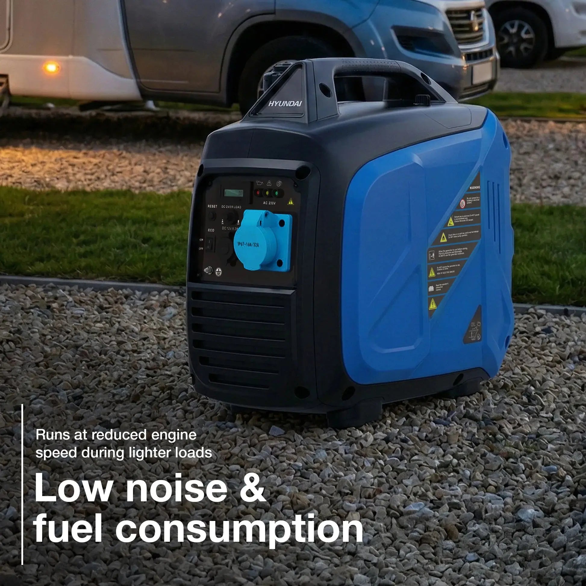 Hyundai HY3900Si 3.3kW 3300W Petrol Inverter Generator low noise and fuel consumption