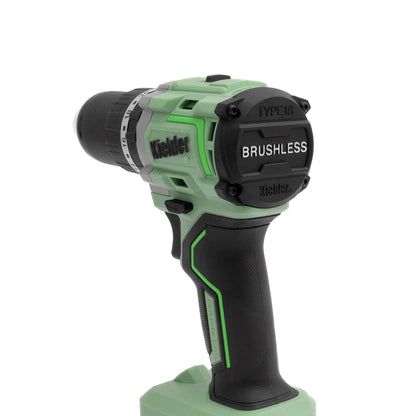 Kielder KWT-020 brushless 18V combi drill with green and black design, compact and lightweight 